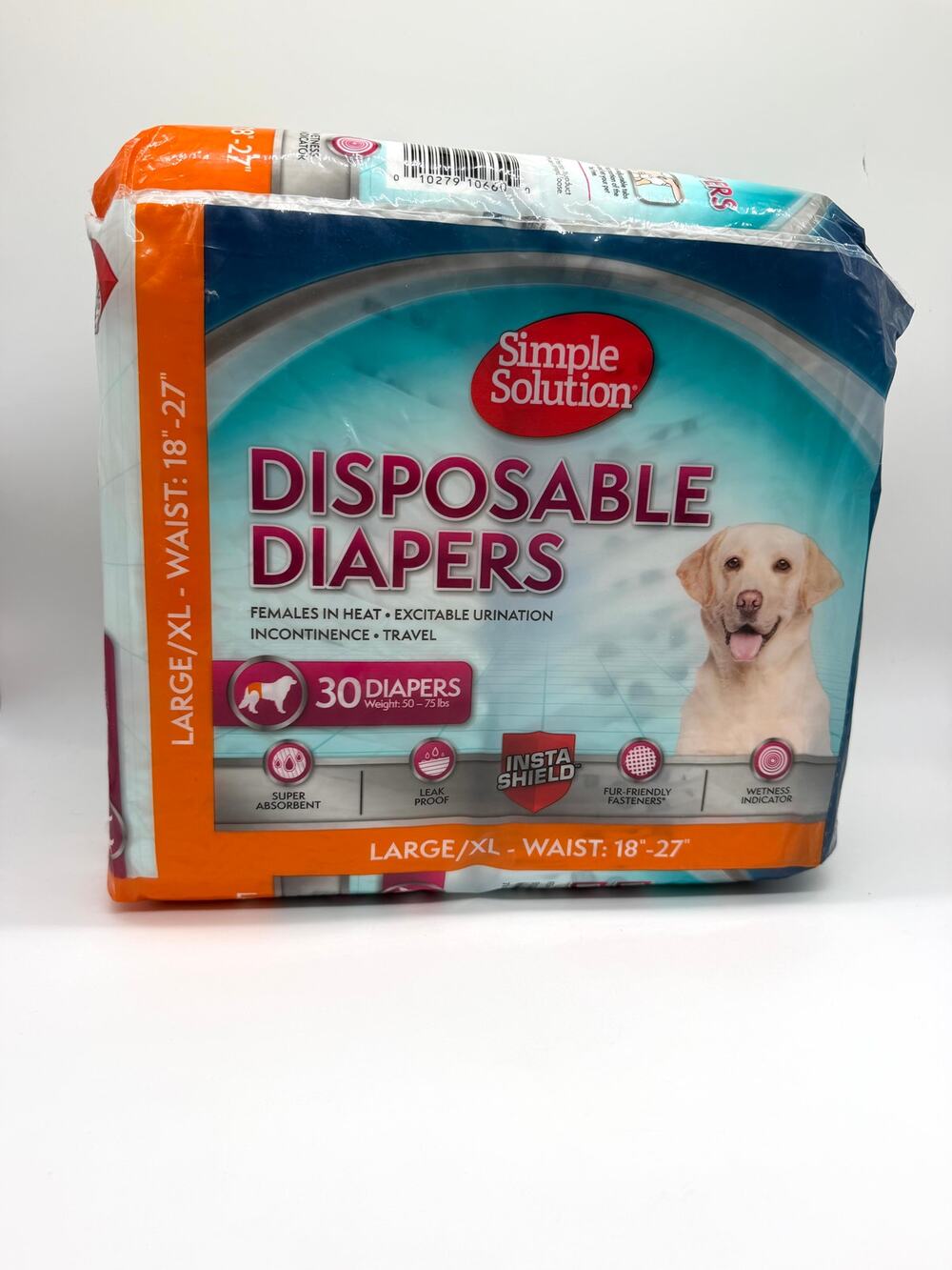 Simple Solution Female Dog Diapers Large XL 30 Count 18-27" Waist New Sealed